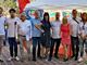 Esponenti di Forza Italia. Sotto, Fraschini, Farioli e Natoli e il sindaco al gazebo del partito