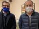 Andrea Cassani ed Emanuele Antonelli a Gallarate durante il falò
