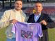 Il neo acquisto lilla, Dario Braidich, con il ds Vito Lo Cera