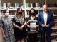 Da sinistra, la professoressa Cattaneo, la direttrice della Biblioteca Giussani, l'assessore Maffioli e l'avvocato Mascetti (Fondazione Cariplo)