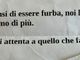 La foto della lettera postata da Elena Carraro su Facebook