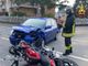 Le immagini dell'impatto tra la moto e l'auto
