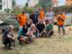 Harleysti e volontari all'opera per realizzare il Mai Paura Camp (foto dell'associazione)