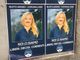 I manifesti imbrattati in viale Alfieri a Busto Arsizio