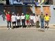 La nuova installazione con gli stemmi delle quattro Contrade e del Comune. Nell'ultima foto, il taglio del nastro dell'edizione 2023 del Palio di Gorla Maggiore