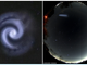 A sinistra: la spirale avvistata in cielo. A destra: una fase della formazione della luce immortalata dalle telecamere dell'Osservatorio al Campo dei Fiori