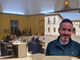La sala consiliare e, nel riquadro, Paolo Geminiani