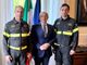 Da sinistra: Mario Abate, il prefetto Pasquariello e il nuovo comandante Ciro Bolognese