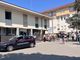 I carabinieri davanti all'ospedale di Angera