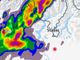 Il radar di Meteo Svizzera con il fronte temporalesco con grandine in spostamento da sudovest prima delle 15 di oggi