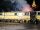 Fiamme su un carro officina, Vigili del Fuoco in azione alla stazione di Busto