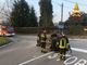 Le immagini dell'incidente di domenica mattina a Brebbia sulla Sp69 all'incrocio con via Pasubio