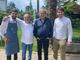 Lorenzo, Denis e Andrea Buosi insieme a Michel Platini. Nella galleria, la foto insieme allo staff della pasticceria e i piatti gustati dal grande campione insieme alla moglie