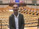 Una fotografia del professor Cristiano Termine al Parlamento Europeo