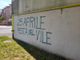 Una delle scritte comparse lo scorso 25 aprile a Gallarate
