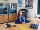 L'ingegner Silvia Cutrupi al lavoro nel suo ufficio al centro di smistamento di Poste Italiane di Lonate Pozzolo