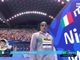 Nicolò Martinenghi impegnato nella seminale dei 100 rana in Giappone (foto da Rai2)