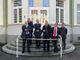 Taglio del nastro al padiglione Rossi, da sinistra: Alberto Coen Porisini, Marco Cavallotti, Davide Galimberti, Angelo Tagliabue, Stefano Serra Capizzano, Giulio Carcano