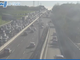 Le code provocate dall'incidente in A8 questa mattina tra Castellanza e Busto (foto webcam Autostrade per l'Italia)
