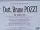 Il necrologio che annuncia la scomparsa del dottor Bruno Pozzi