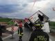 Autoarticolato si ribalta sulla A26 a Ghemme