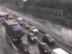 Il traffico sull'A8 nei pressi di Castellanza (foto webcam Autostrade per l'Italia). Un sottopasso allagato