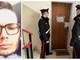 I carabinieri davanti all'ingresso dell'abitazione