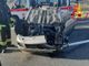 Carambola in Autolaghi, macchina si ribalta dopo lo scontro con un camion