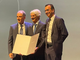 Luigi Solbiati con Philippe Pereira e Afshin Gangi, sotto l'evento