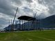 Le foto postate da Vasco Rossi sul palco della Trentino Music Arena: «88 metri di fronte… Eh... sua maestà il palco sta venendo su» scrive il Blasco