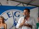 Il ministro Matteo Salvini, leader della Lega, durante il suo discorso sul palco della festa del partito a Sumirago (foto Alessandro Umberto Galbiati)
