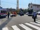 Le immagini dell'incidente tra un'auto e una moto a Busto all'incrocio tra viale delle Rimembranze e via Giordano Bruno