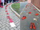 Scarpe rosse davanti alle scuole dell’istituto Galilei: «Per tutte “le Giulia” e perché non ce ne sia mai più nessuna»