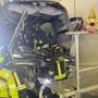 Il bus incidentato a Lomazzo