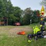 Le operazioni di soccorso a Marchirolo per l'escursionista caduta
