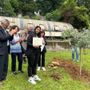La cerimonia di piantumazione dell'ulivo in memoria di Daniele alla scuola di Gazzada Schianno