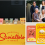 Nuovo logo e rebranding per lo Scoiattolo: a sinistra Alice Galli, responsabile comunicazione e marketing dell'azienda della nostra provincia, alla presentazione milanese di oggi a Robilant; sopra a destra foto di famiglia e le quattro nuove linee che racchiudono i prodotti del raviolificio di Lonate Ceppino