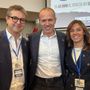 Cassani e Tovaglieri con, in mezzo, il segretario lombardo della Lega Romeo