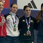 Sofia Zodda, prima da sinistra, alla premiazione dei Campionati nazionali