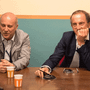Riva (a sinistra) col sindaco ai tempi della prima amministrazione Antonelli, quando si dimise da assessore