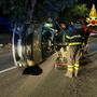 Il ribaltamento della scorsa notte a Cittiglio
