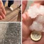 Dall'alto in senso orario i chicchi di grandine caduti al Sacro Monte (foto Livio Lonati) e a Leggiuno (foto NaturalMeteo) Dall'alto in senso orario i chicchi di grandine caduti al Sacro Monte (foto Livio Lonati) e a Leggiuno (foto NaturalMeteo)