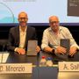 Diego Minonzio e Alessandro Sallusti alla presentazione nella sede di Confindustria Como - foto per cortesia di Antonella Corengia Diego Minonzio e Alessandro Sallusti alla presentazione nella sede di Confindustria Como - foto per cortesia di Antonella Corengia