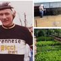 Luigi con i colori della sua Crennese, nel pieno dell'alluvione del 1998 e poi il suo orto magico