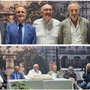 Da sinistra Gunnar Vincenzi, Dario Galli, Marco Reguzzoni, Massimo Ferrario, Emanuele Antonelli e Marco Magrini sul palco della Fiera Da sinistra Gunnar Vincenzi, Dario Galli, Marco Reguzzoni, Massimo Ferrario, Emanuele Antonelli e Marco Magrini sul palco della Fiera