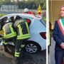L'incidente e a destra il sindaco Ottaviani L'incidente e a destra il sindaco Ottaviani