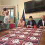 La conferenza stampa di presentazione del Campionato mondiale Kettlebell, nel riquadro Oleh Ilika in azione in sala giunta