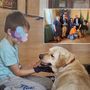 Una delle immagini che illustrano il libro dedicato ad Aut-Out. Nel riquadro, la conferenza stampa con la golden retriever Giada
