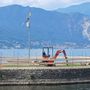Lavori in corso sul lungolago di Cerro
