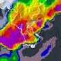 Mancano ancora parecchie ore e la situazione è in evoluzione, ma questa è al momento la situazione prevista dal radar di MeteoSvizzera per questa sera con il passaggio di un forte fronte temporalesco (sotto il viola c'è grandine)